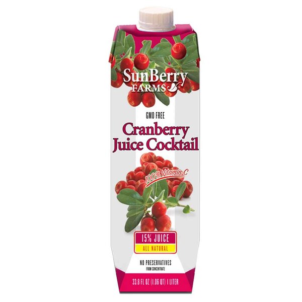 Sunberry Farms Cranberry Cocktail Juice 33.8 fl. oz., PK12 004044-1 - main